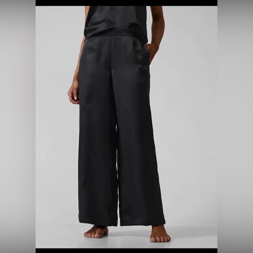 Athleta Black Wide Leg Sleep Pants